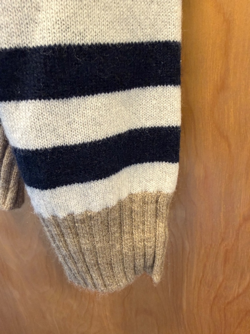 Jumper 1234 Stripe Collar Cashmere Pullover Navy, Cream  Size 1 Small - Picture 9 of 13